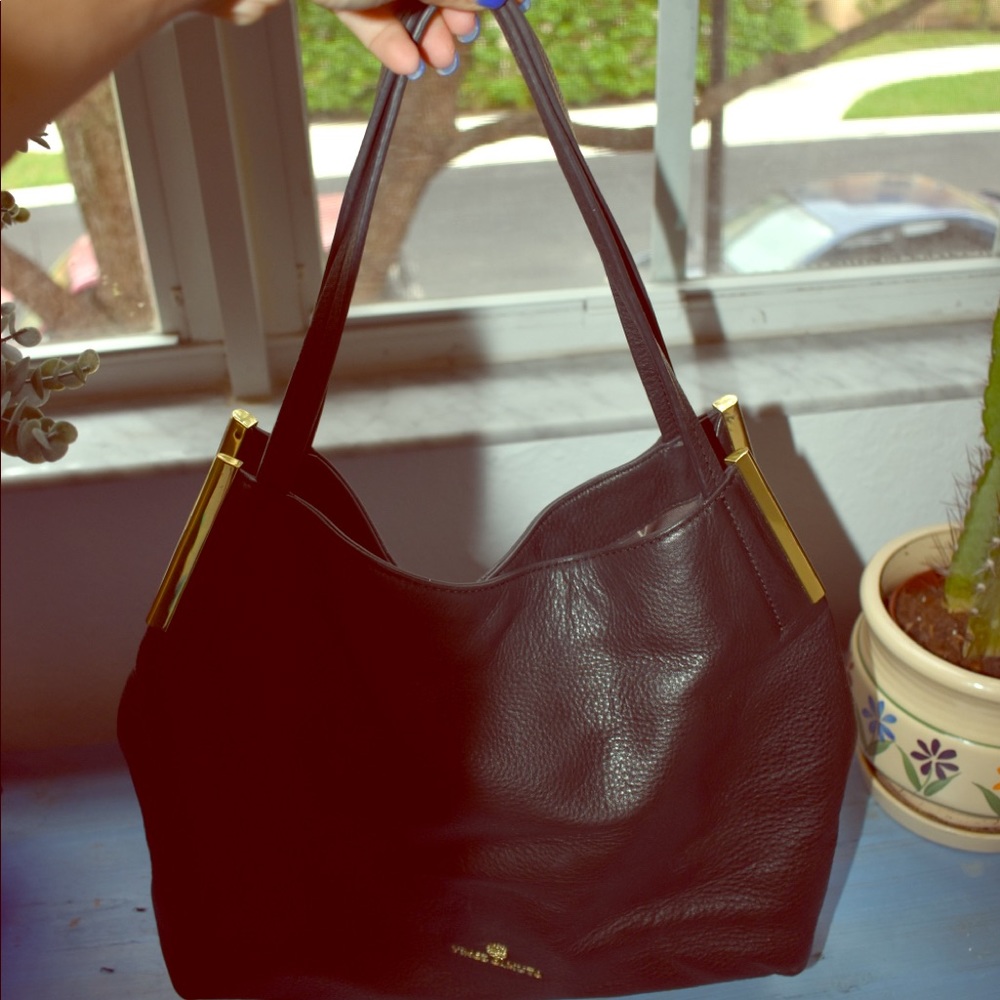 Vince Camuto Black Leather Tote